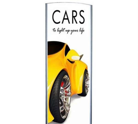 LED Totem Elipse Leuchtsäule – Doppelseitig, 60x170 cm | Elegante & Robuste Innenraumbeleuchtung