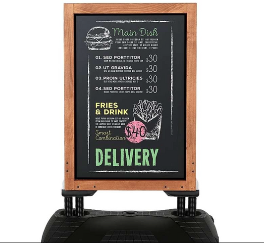 Kundenstopper Kreidetafel mit Stahlplatte – 59 x 78 cm | Robuste Lösung für Innen- und Außeneinsätze