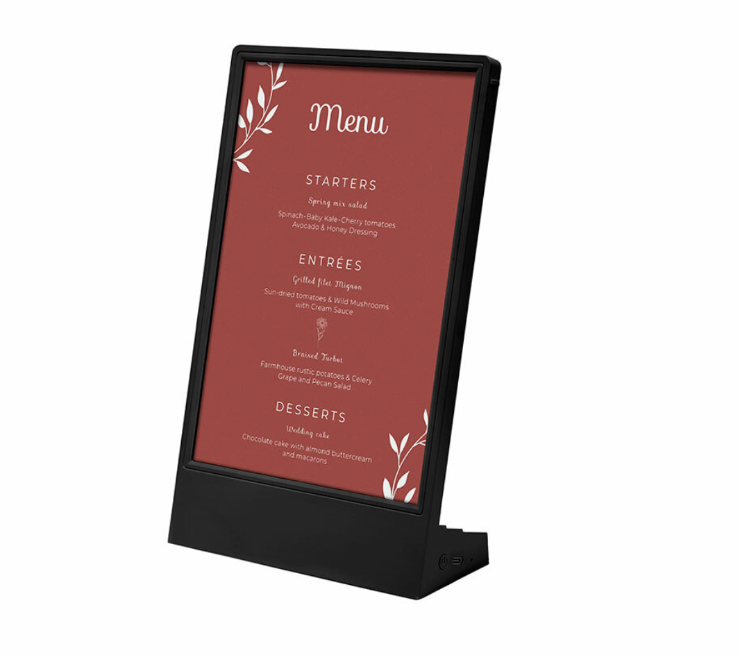 Tischdisplay L-Stand LED A5 – Tragbares LED-Leuchtdisplay für Werbung & Präsentation